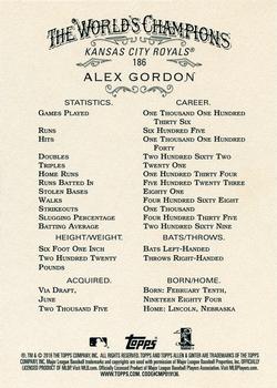 2016 Topps Allen & Ginter X #186 Alex Gordon Back