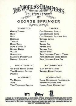 2016 Topps Allen & Ginter X #197 George Springer Back