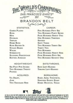2016 Topps Allen & Ginter X #207 Brandon Belt Back