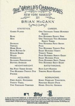 2016 Topps Allen & Ginter X #221 Brian McCann Back