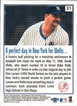 1999 Sports Illustrated #31 David Wells Back