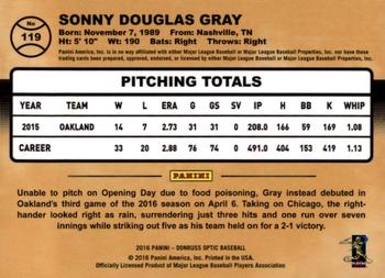 2016 Donruss Optic - Holo #119 Sonny Gray Back