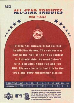 2001 Upper Deck Vintage - All-Star Tributes #AS2 Mike Piazza  Back