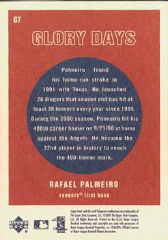 2001 Upper Deck Vintage - Glory Days #G7 Rafael Palmeiro  Back