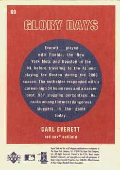 2001 Upper Deck Vintage - Glory Days #G9 Carl Everett  Back