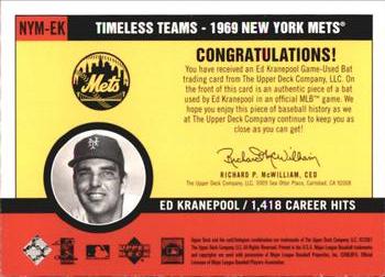 2001 Upper Deck Vintage - Timeless Teams #NYM-EK Ed Kranepool Back