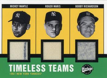2001 Upper Deck Vintage - Timeless Teams Combos #NYY61 Mickey Mantle / Roger Maris / Bobby Richardson Front