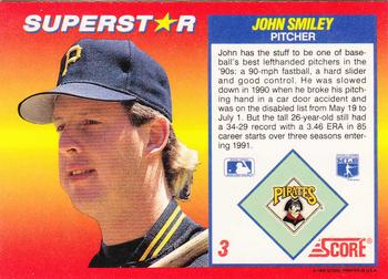 1992 Score 100 Superstars #3 John Smiley Back