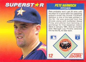1992 Score 100 Superstars #12 Pete Harnisch Back