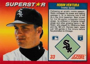 1992 Score 100 Superstars #33 Robin Ventura Back