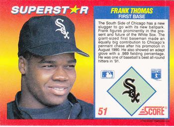 1992 Score 100 Superstars #51 Frank Thomas Back