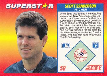 1992 Score 100 Superstars #59 Scott Sanderson Back
