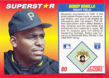 1992 Score 100 Superstars #80 Bobby Bonilla Back