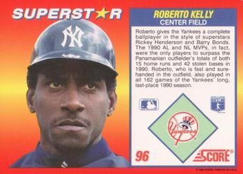1992 Score 100 Superstars #96 Roberto Kelly Back