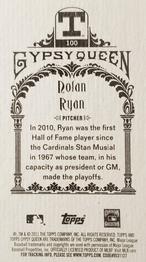2011 Topps Gypsy Queen - Mini Box Variations #100 Nolan Ryan Back