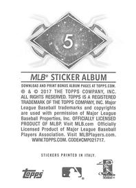 2017 Topps Stickers #5 Andrelton Simmons Back