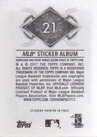 2017 Topps Stickers #21 Jake Smolinski Back