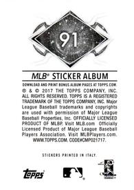 2017 Topps Stickers #91 Wally the Green Monster Back