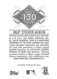 2017 Topps Stickers #130 Brett Gardner Back