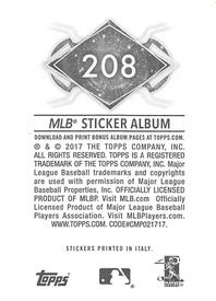 2017 Topps Stickers #208 David Peralta Back
