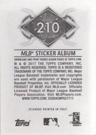2017 Topps Stickers #210 A.J. Pollock Back