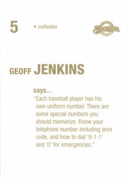 2003 Milwaukee Brewers Police #NNO Geoff Jenkins Back