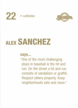 2003 Milwaukee Brewers Police #NNO Alex Sanchez Back