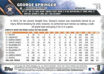 2016 Topps Chrome - Refractor #35 George Springer Back