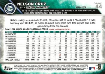 2016 Topps Chrome - Refractor #44 Nelson Cruz Back