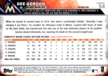 2016 Topps Chrome - Refractor #54 Dee Gordon Back