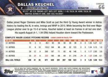 2016 Topps Chrome - Refractor #66 Dallas Keuchel Back