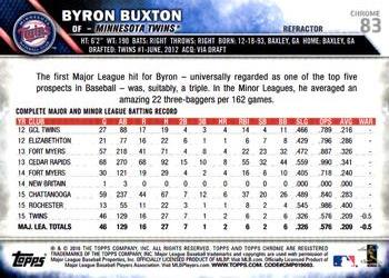 2016 Topps Chrome - Refractor #83 Byron Buxton Back