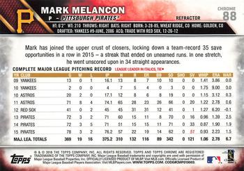 2016 Topps Chrome - Refractor #88 Mark Melancon Back