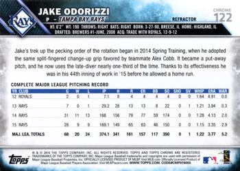 2016 Topps Chrome - Refractor #122 Jake Odorizzi Back