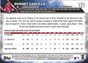 2016 Topps Chrome - Refractor #127 Rusney Castillo Back