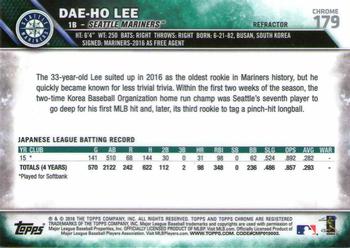 2016 Topps Chrome - Refractor #179 Dae-Ho Lee Back