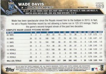 2016 Topps Chrome - Refractor #189 Wade Davis Back