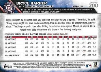 2016 Topps Chrome - Refractor #200 Bryce Harper Back