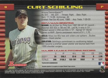 2002 Bowman - Gold #11 Curt Schilling  Back