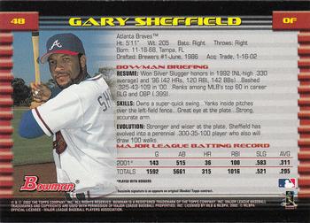 2002 Bowman - Gold #48 Gary Sheffield  Back