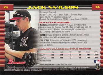 2002 Bowman - Gold #61 Jack Wilson  Back