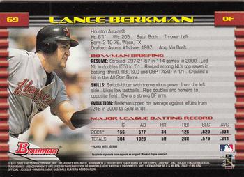 2002 Bowman - Gold #69 Lance Berkman  Back