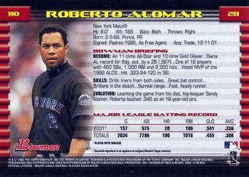 2002 Bowman - Gold #110 Roberto Alomar  Back