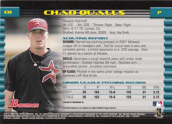 2002 Bowman - Gold #131 Chad Qualls  Back