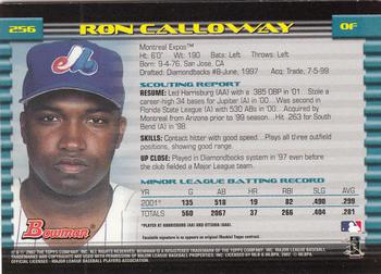 2002 Bowman - Gold #256 Ron Calloway  Back
