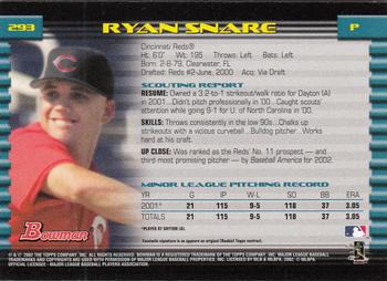 2002 Bowman - Gold #293 Ryan Snare  Back