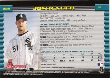 2002 Bowman - Gold #329 Jon Rauch  Back