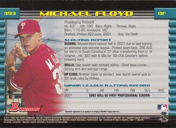 2002 Bowman - Gold #393 Michael Floyd  Back