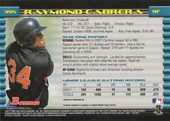 2002 Bowman - Gold #395 Raymond Cabrera  Back