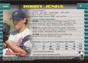 2002 Bowman - Gold #400 Bobby Jenks  Back